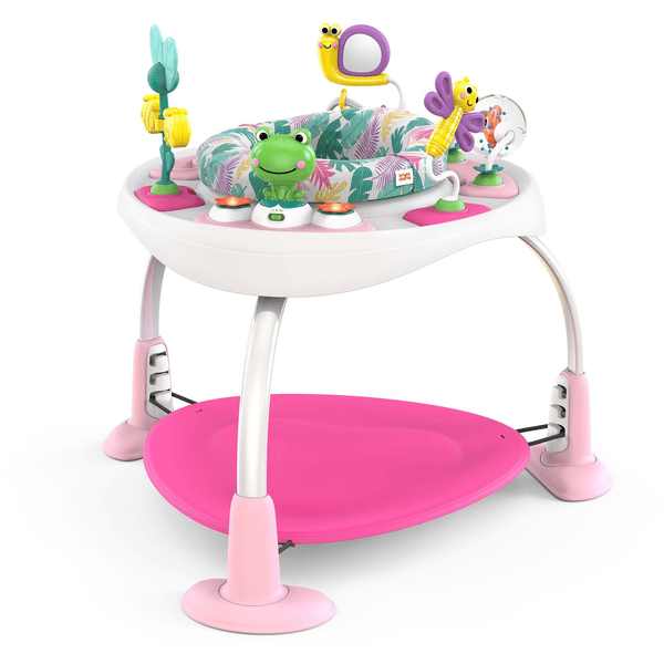 Bright Starts Bounce Baby™ Trampolino e tavolo da gioco 2 in 1, rosa