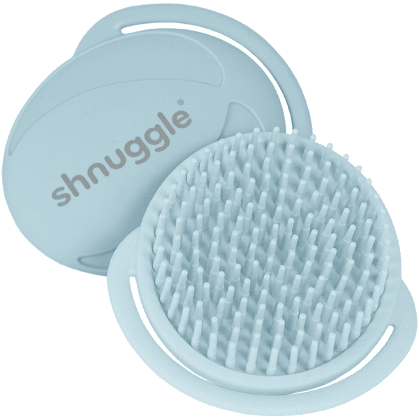 shnuggle® Brosse de bain bébé silicone bleu clair