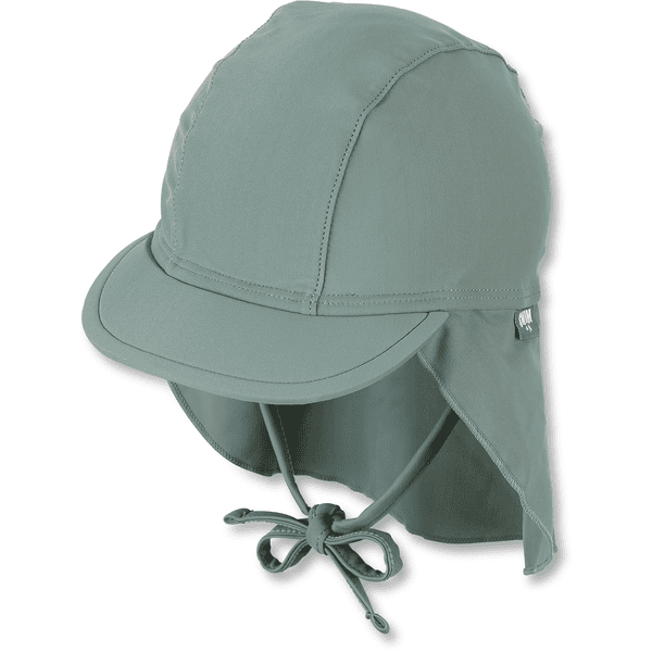 Sterntaler Gorra de visera con protección para el cuello verde mate 