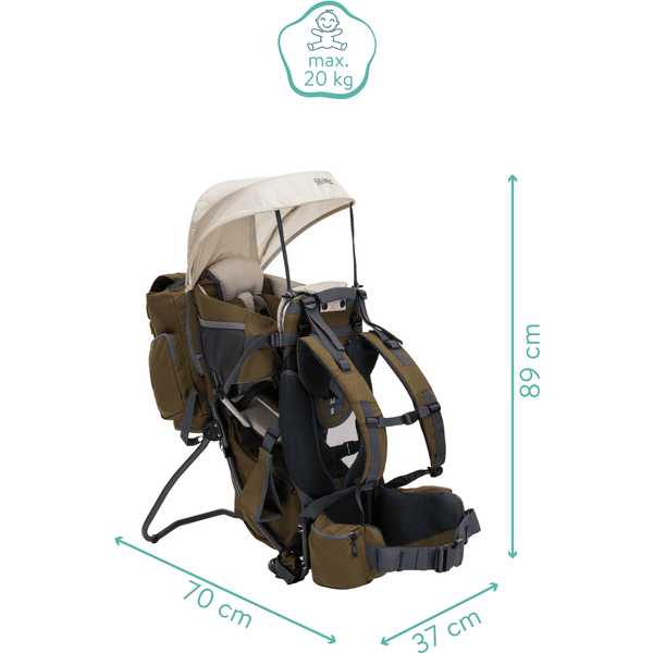 fillikid Porte-bébé dorsal randonnée Explorer vert olive