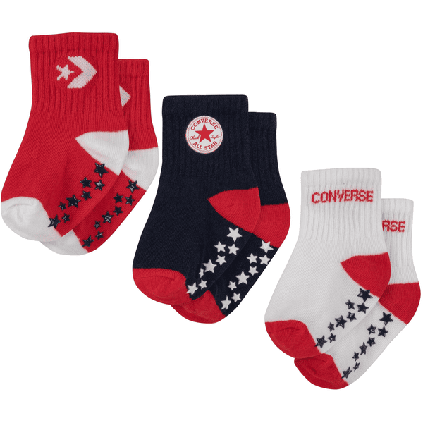 Converse 3-pack Stopper Socks rød/blå/hvid