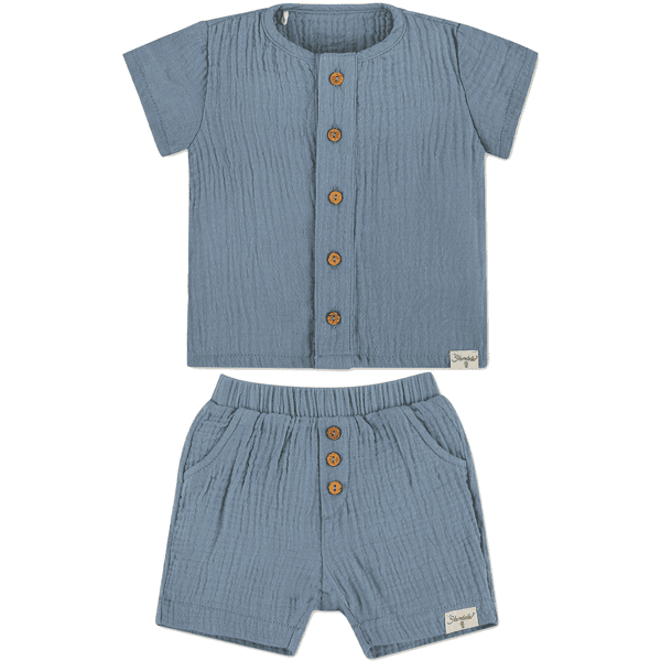 Sterntaler Set camicia con pantaloncini blu chiaro