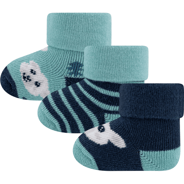 Ewers Chaussettes bébé pack de 3 oursons bleu 