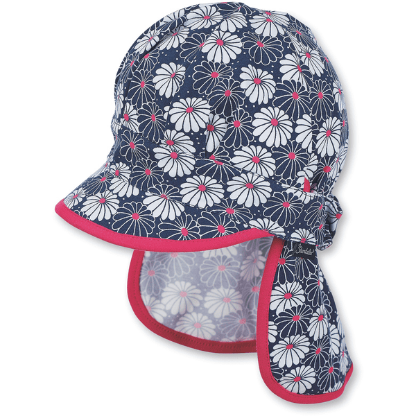 Sterntaler Girls Schirmmütze Nackenschutz Blumen marine