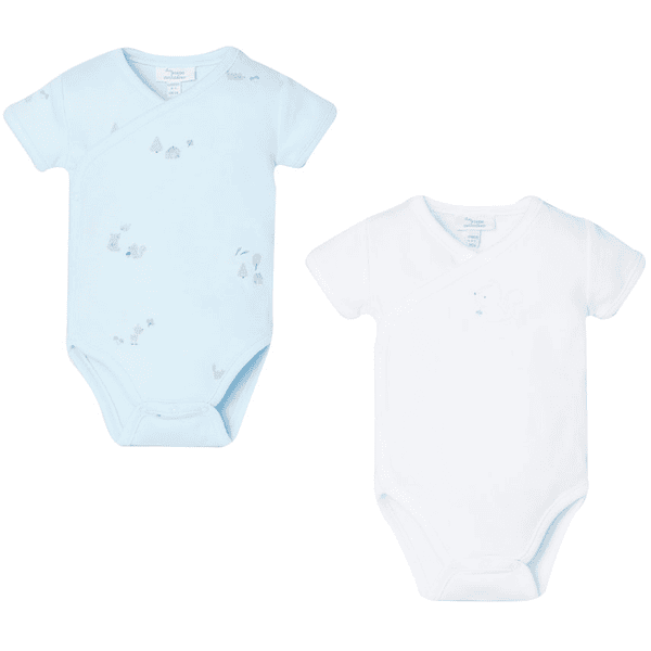 OVS 2-pack rompers blauw/wit