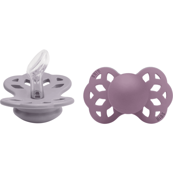 BIBS® Fopspeen Infinity anatomische speen 0-6 maanden Fossil Grey & Mauve 2 stuks.