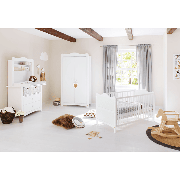 Pinolino Florentina Habitación infantil 2 puertas, cómoda amplia, estantería y cama 60 x 120 cm