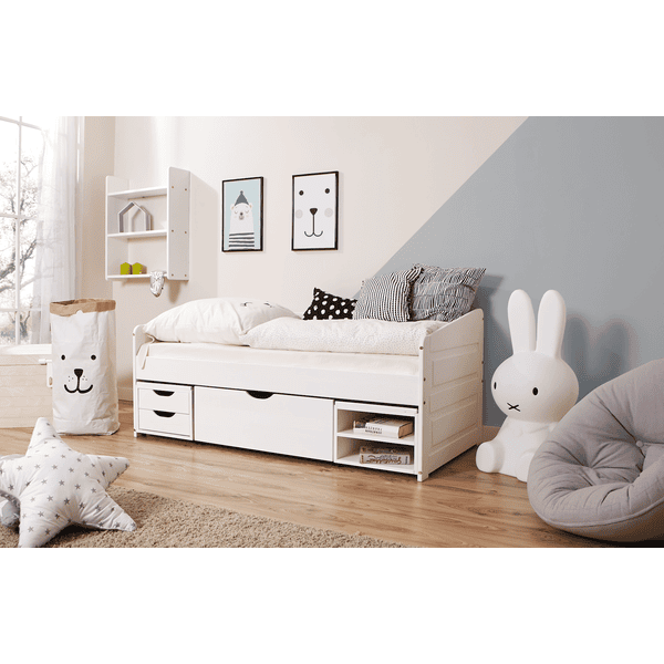 TiCAA Sofabett Micki mini mit 3 Schubladen