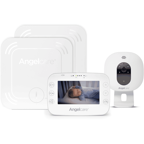 Angel care   ® SmartSensor Pro 3: 3-i-1 babyovervågningsvideo med lyd og bevægelse med to trådløse sensormåtter