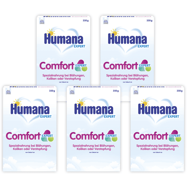 Humana Spezialnahrung Comfort Expert bei Blähungen, Koliken oder Verstopfung 5x 350g von Geburt an