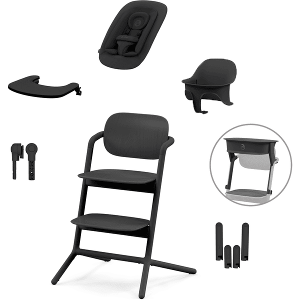 cybex GOLD Kinderstoel Lemo 4 in 1 Set Prachtig Black inclusief leertoren