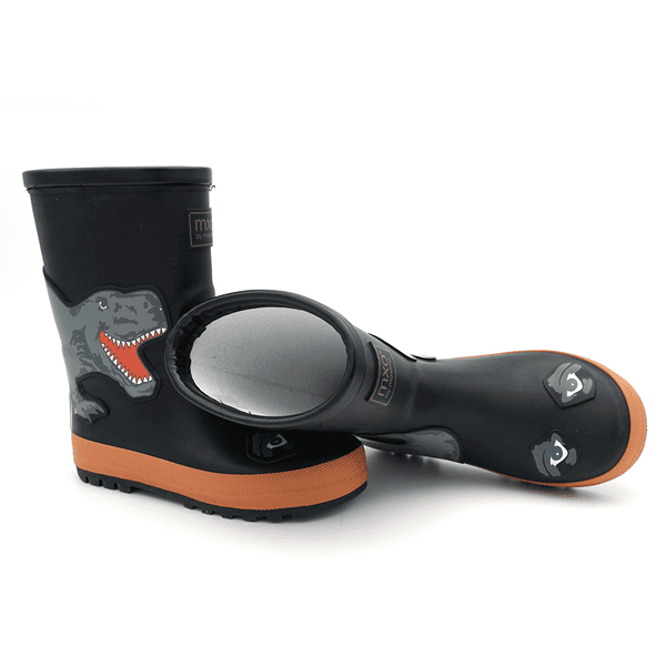 Maximo Kindergummistiefel Dino schwarz