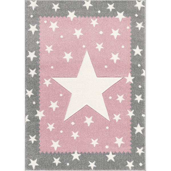 LIVONE tæppe til børn Børn elsker tæpper sølv FANCY grå / lyserød 120x170cm