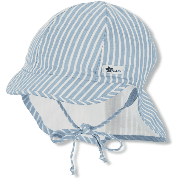 Sterntaler Cappellino con lacci e protezione per il collo azzurro