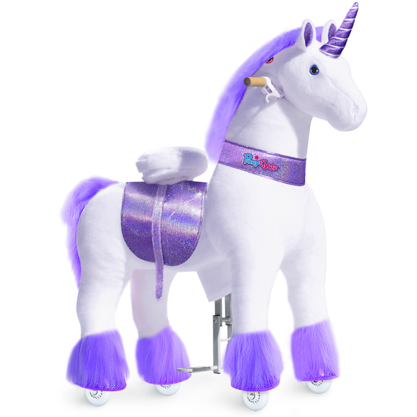 PonyCycle® Unicornio morado con sonido y freno, grande