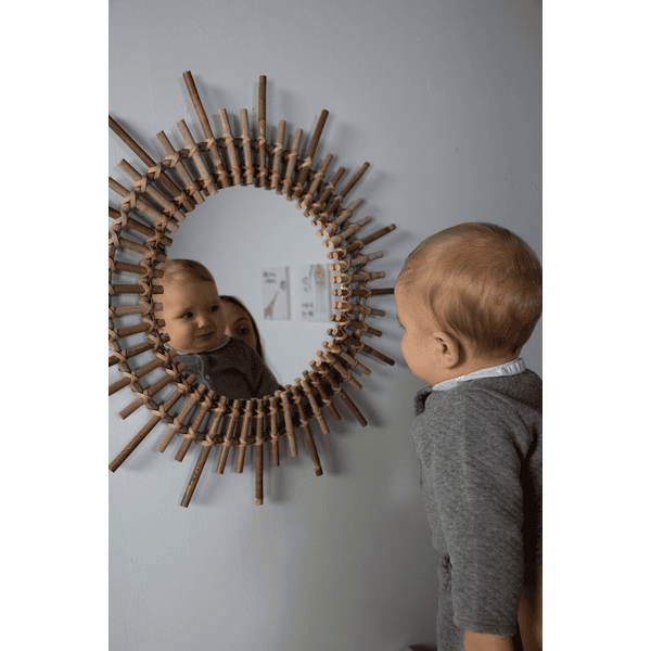 CHILDHOME Miroir mural enfant rotin Fondi 60 cm