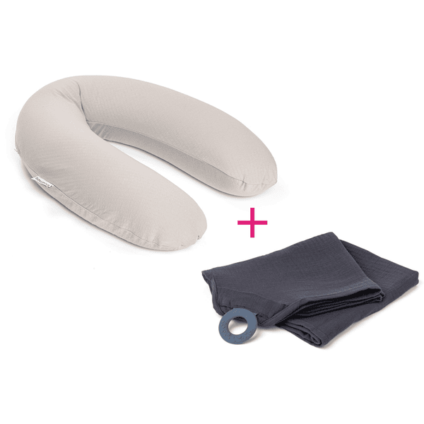 doomoo Pack coussin d'allaitement Buddy Tetra Sand châle Mom´N Play Tetra Grey