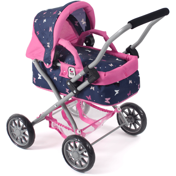 BAYER CHIC 2000 Mini Cuddle dukke-klapvogn SMARTY Butterfly navy-pink