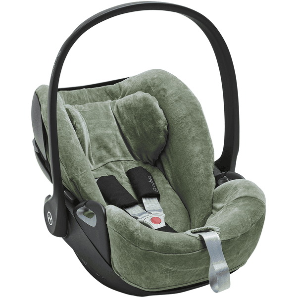 Meyco Funda de asiento Basic Jersey Stone Green para asiento infantil talla  1+ con reposacabezas 