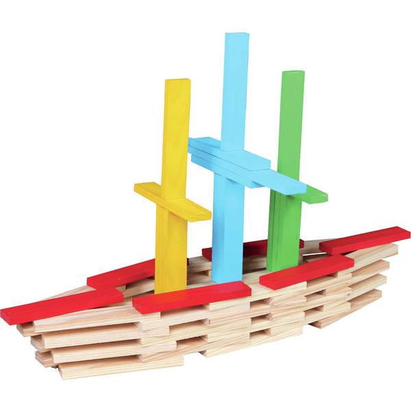 Costruzioni per bambini - Set da 150 pezzi piatti in legno colorato