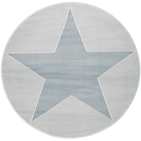 LIVONE Spiel- und Kinderteppich Happy Rugs Shootingstar rund, silbergrau/blau 133 cm