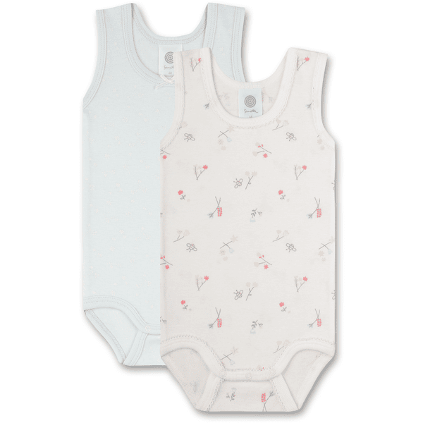 Sanetta Bodysuit Twin Pack biały/jasnoniebieski