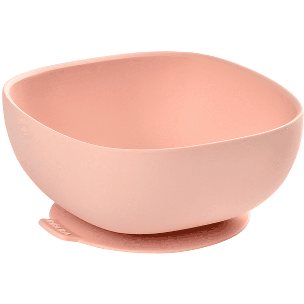 BEABA  Bol de silicona con ventosa rosa