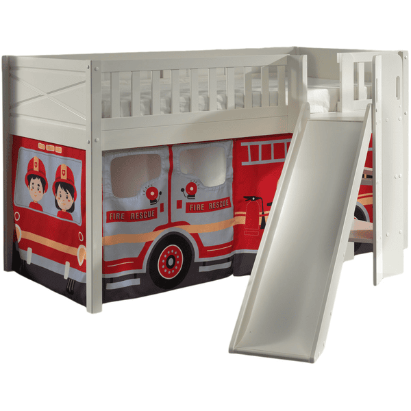 VIPACK Spielbett SCOTT 90 x 200 cm Fire Rescue weiß