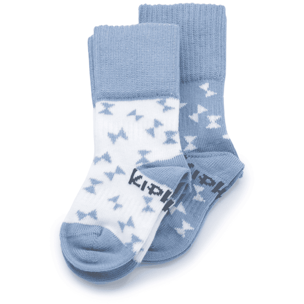 KipKep Stay-On Socks 2-Pack Party Blue Organic