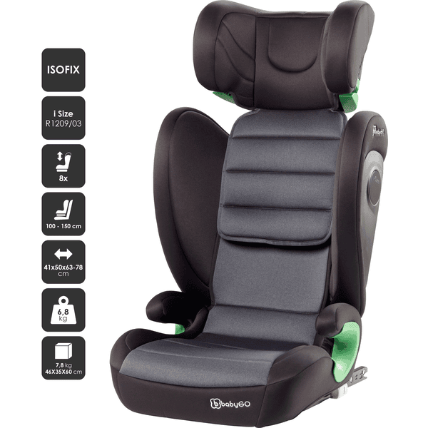 Seggiolino auto, IsoFix, I-Size, 100-150 cm, 10 posizioni