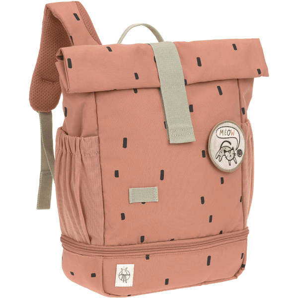 LÄSSIG Mini Rolltop Backpack Happy Print s karamell
