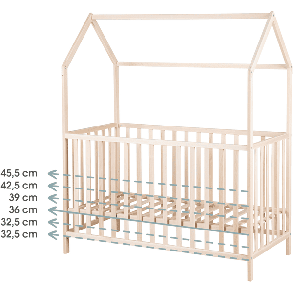 kindsgard Letto montessori a forma di casa lillehus 70 x 140 cm, bianco 