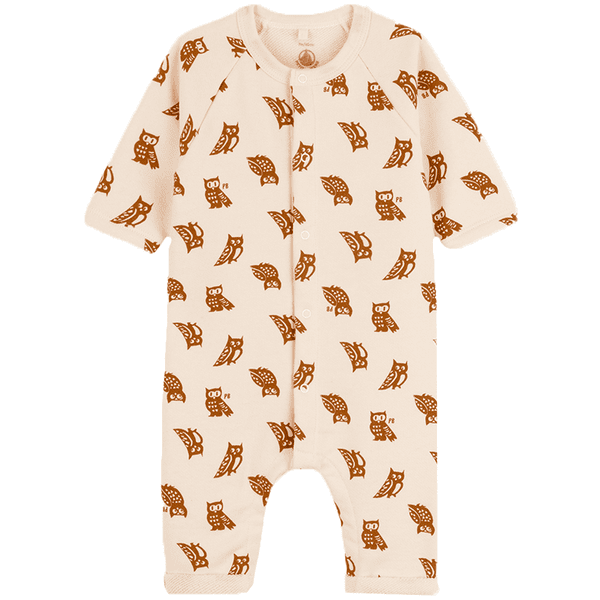 Petit Bateau Combinaison pyjama bébé longue imprimée hiboux coton blanc  avalanche écureuil