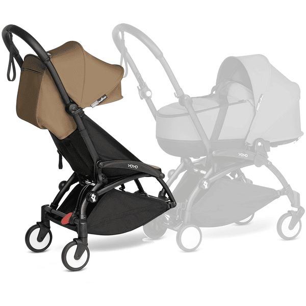 BABYZEN Kinderwagen YOYO 6+ connect Black mit Textilset Toffee