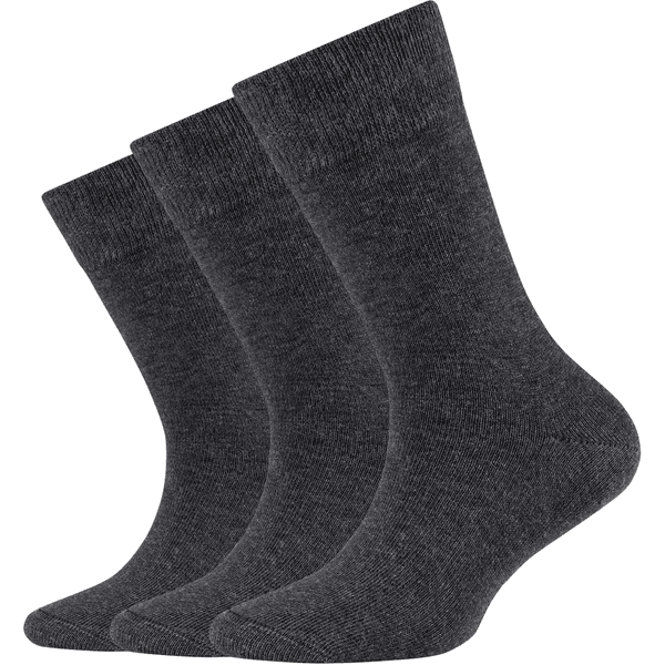 Camano sokker antrasitt 3-pack økologisk bomull