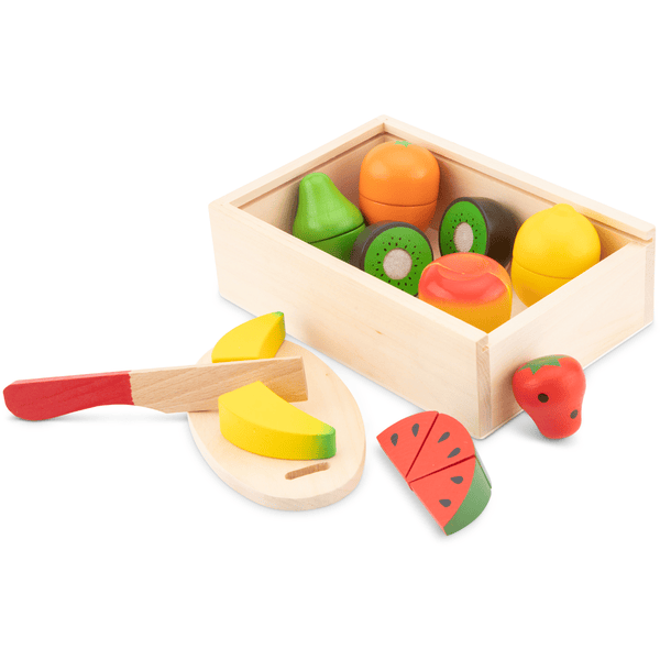 New Classic Toys Cageot de fruits enfant à découper bois multicolore