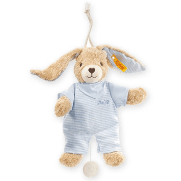 STEIFF Hoppel Hase Spieluhr 20 cm blau