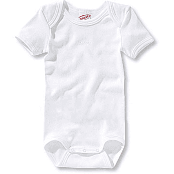 SANETTA Baby body uni hvit fin ribbe