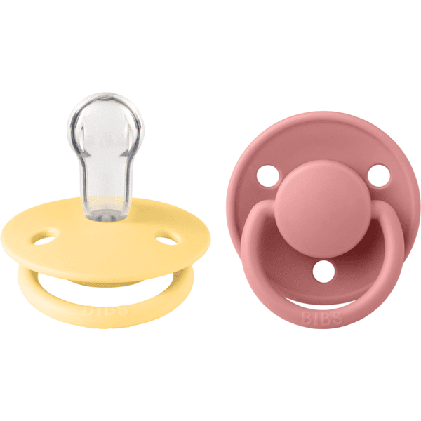 BIBS® Soother De Lux Pale Butter &amp; Dusty Pink 0-36 månader, 2 st.