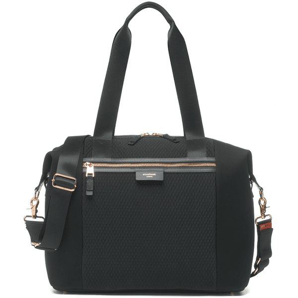 storksak Luiertas Stevie Luxe Black Scuba - zwart
