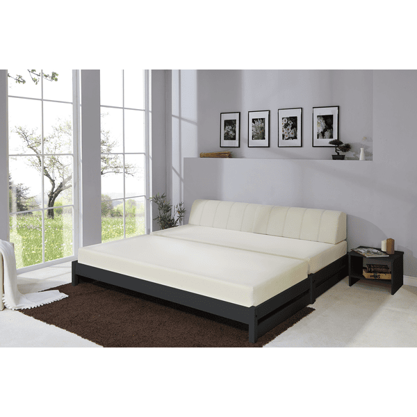 TiCAA Lit simple enfant Leni pin naturel deuxième lit 90x200 cm