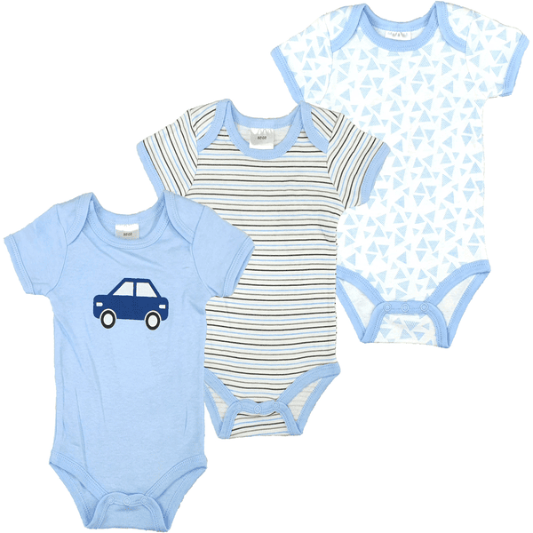 Hütte Body bébé manches courtes bleu lot de 3