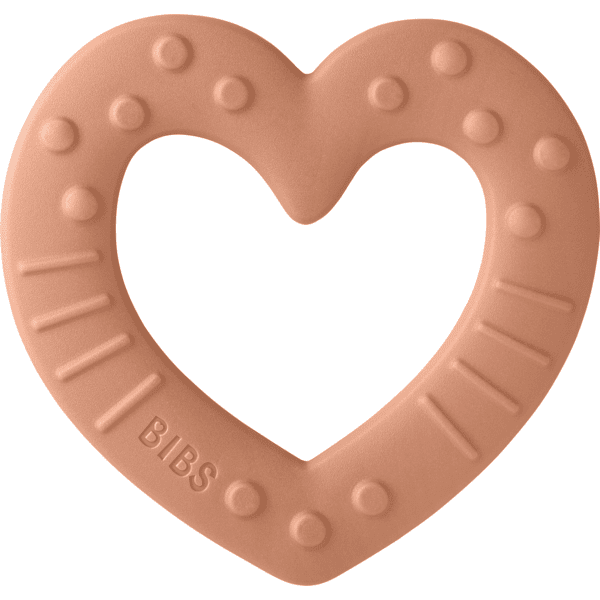BIBS® Bijtring Baby Bitie Peach Heart vanaf 3 maanden