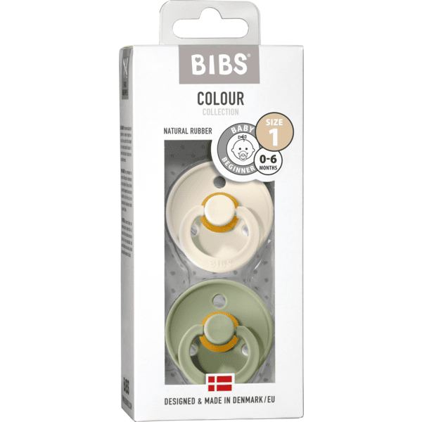 PACK 2 CHUPETES BIBS IVORY-SAGE DE 6-18 MESES