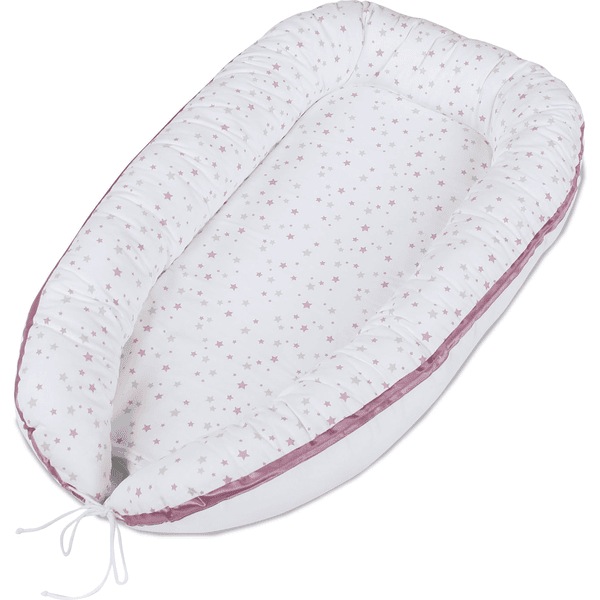 babybay® Kuschelnest weiß Sternemix sand/beere