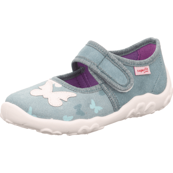 Chaussons pour fille Superfit à velcro motif étoile rose et gris