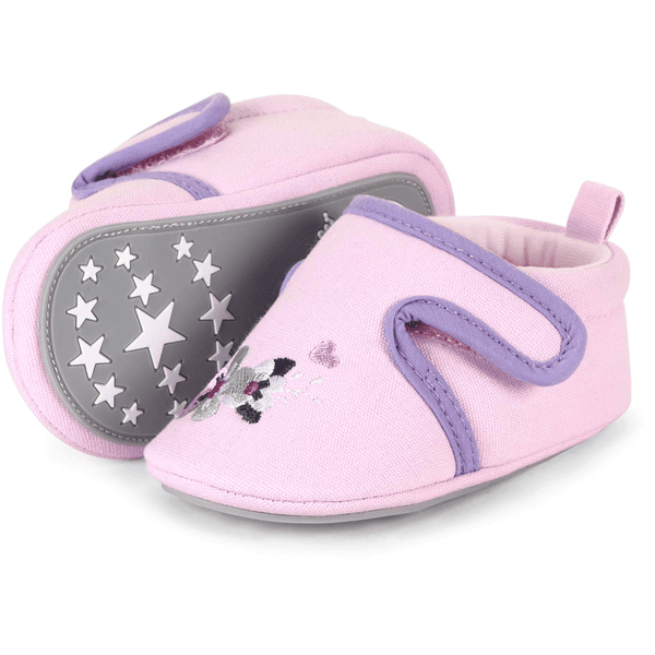 Sterntale Baby-Krabbelschuh Blumen rosa