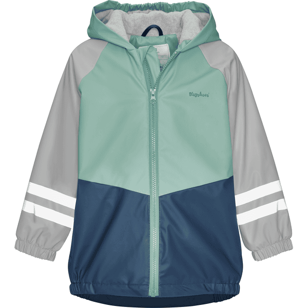 Playshoes Regenjacke mit Fleecefutter grün/grau