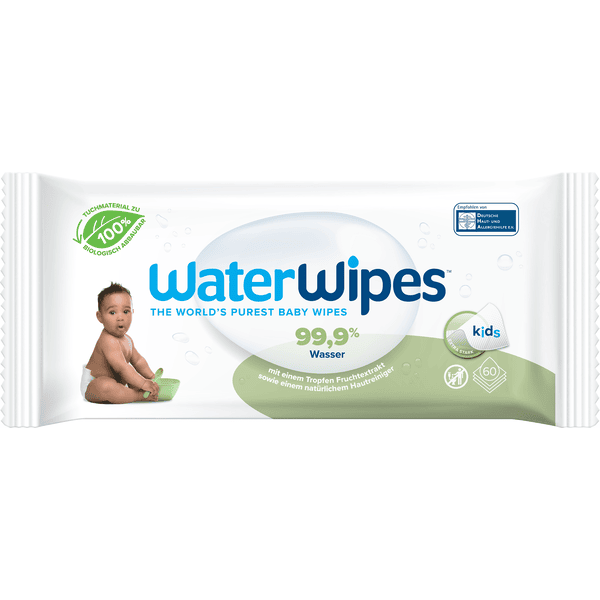 WaterWipes Salviette per bambini, Bambini, biodegradabile, 60 salviette