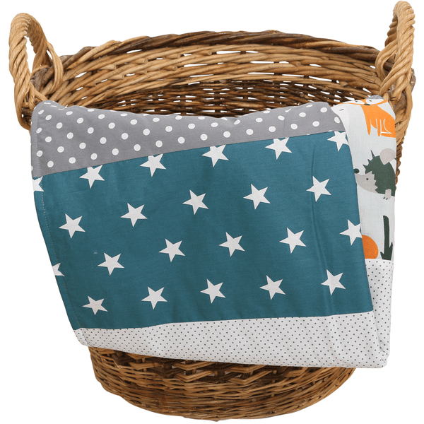 Ullenboom Babydecke & Kuscheldecke 70X100 cm Waldtiere Petrol